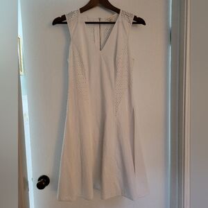 Rebecca Taylor White V-Neck A-Line eyelet Dress, size 2